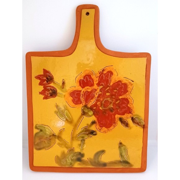 Cheese Board Trivet Decorative Floral Ceramic Nanette Vacher Ambiance 7.5" x 11" - Picture 13 of 13